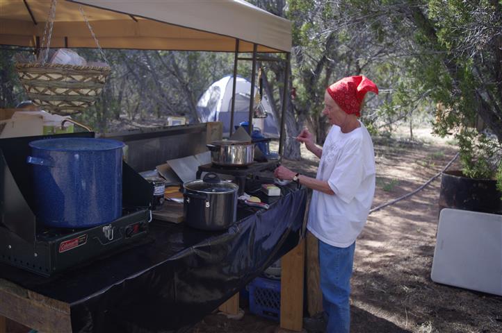 Wild Turkey Camp cooking area, featuring Grandma